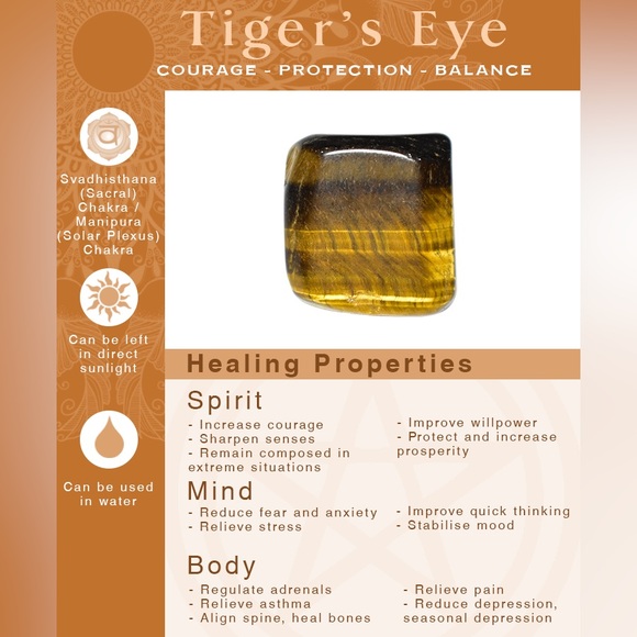 New Smooth Polished Genuine Tigers Eye Gemstone Necklace - Picture 14 of 16